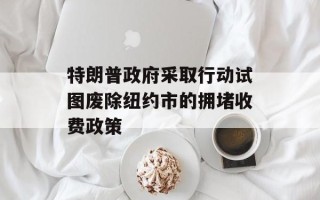 特朗普政府采取行动试图废除纽约市的拥堵收费政策