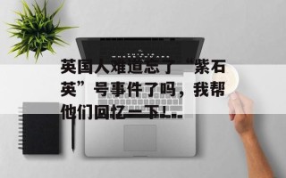 英国人难道忘了“紫石英”号事件了吗，我帮他们回忆一下！