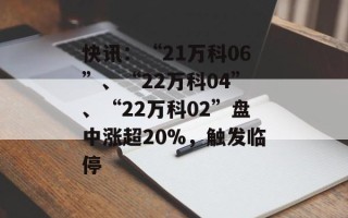 快讯：“21万科06”、“22万科04”、“22万科02”盘中涨超20%，触发临停