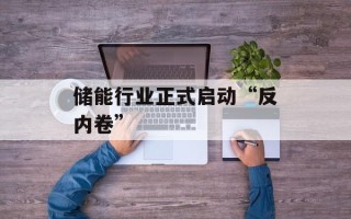 储能行业正式启动“反内卷”