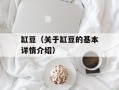 缸豆（关于缸豆的基本详情介绍）