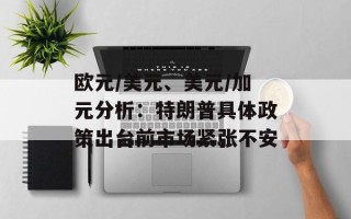 欧元/美元、美元/加元分析：特朗普具体政策出台前市场紧张不安