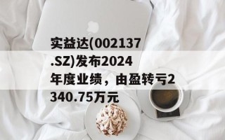 实益达(002137.SZ)发布2024年度业绩，由盈转亏2340.75万元