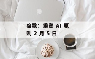 谷歌：重塑 AI 原则 2 月 5 日