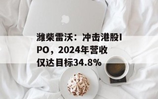 潍柴雷沃：冲击港股IPO，2024年营收仅达目标34.8%