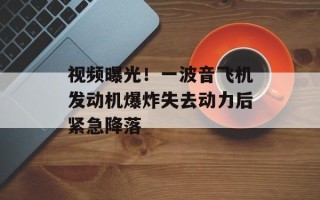 视频曝光！一波音飞机发动机爆炸失去动力后紧急降落