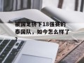 被国足挤下18强赛的泰国队，如今怎么样了？