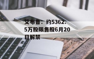 艾布鲁：约5362.5万股限售股6月20日解禁