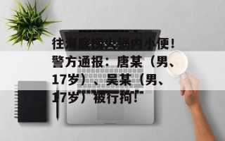 往海底捞火锅内小便！警方通报：唐某（男、17岁）、吴某（男、17岁）被行拘！