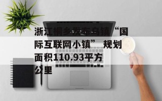 浙江桐乡发布乌镇“国际互联网小镇” 规划面积110.93平方公里