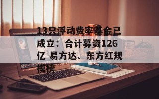 13只浮动费率基金已成立：合计募资126亿 易方达、东方红规模榜