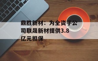 鼎胜新材：为全资子公司联晟新材提供3.8亿元担保