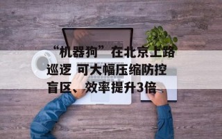 “机器狗”在北京上路巡逻 可大幅压缩防控盲区、效率提升3倍