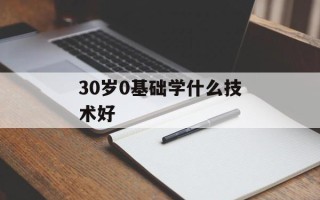 30岁0基础学什么技术好