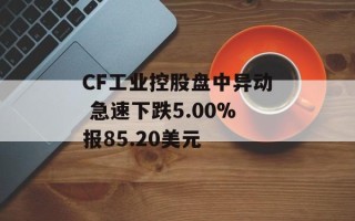 CF工业控股盘中异动 急速下跌5.00%报85.20美元