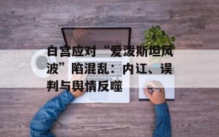 白宫应对“爱泼斯坦风波”陷混乱：内讧、误判与舆情反噬