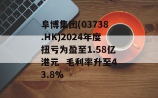 阜博集团(03738.HK)2024年度扭亏为盈至1.58亿港元  毛利率升至43.8%