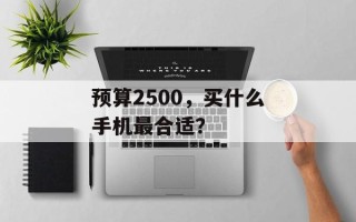预算2500，买什么手机最合适？