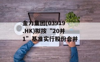 金力集团(03919.HK)拟按“20并1”基准实行股份合并