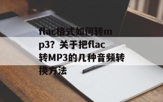 flac格式如何转mp3？关于把flac转MP3的几种音频转换方法