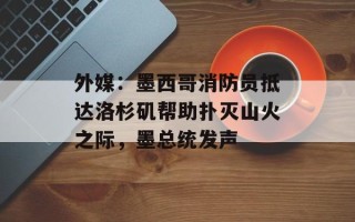 外媒：墨西哥消防员抵达洛杉矶帮助扑灭山火之际，墨总统发声