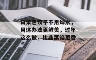 白菜包饺子不用焯水，用这办法更鲜美，过年这么做，比韭菜馅更香