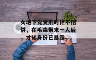 女地下党受刑时拒不招供，在毛森带来一人后，才知身份已暴露