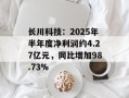长川科技：2025年半年度净利润约4.27亿元，同比增加98.73%