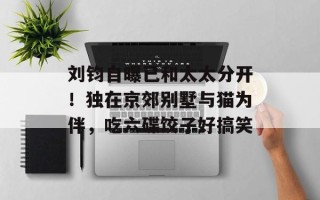 刘钧自曝已和太太分开！独在京郊别墅与猫为伴，吃六碟饺子好搞笑