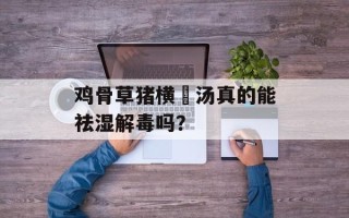 鸡骨草猪横脷汤真的能祛湿解毒吗？