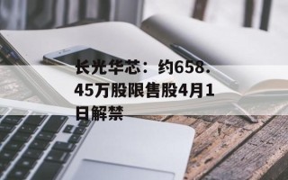 长光华芯：约658.45万股限售股4月1日解禁