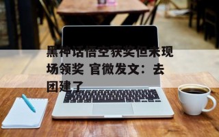 黑神话悟空获奖但未现场领奖 官微发文：去团建了