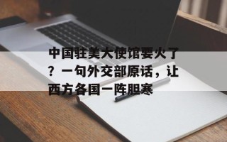 中国驻美大使馆要火了？一句外交部原话，让西方各国一阵胆寒