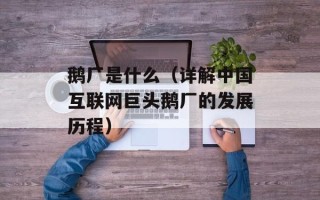 鹅厂是什么（详解中国互联网巨头鹅厂的发展历程）