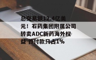 总交易额12.4亿美元！石药集团附属公司转卖ADC新药海外权益 首付款只占1%
