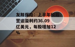 友邦保险：上半年税后营运溢利约36.09亿美元，每股增加12%