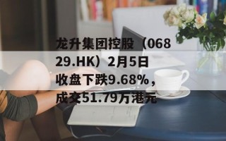 龙升集团控股（06829.HK）2月5日收盘下跌9.68%，成交51.79万港元