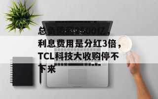 总负债超2500亿，利息费用是分红3倍，TCL科技大收购停不下来
