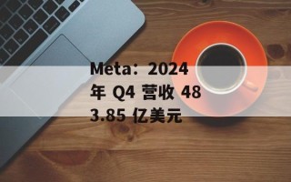Meta：2024 年 Q4 营收 483.85 亿美元