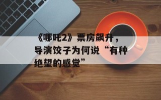 《哪吒2》票房飙升，导演饺子为何说“有种绝望的感觉”