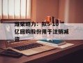 潍柴动力：拟5-10亿回购股份用于注销减资