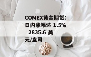 COMEX黄金期货：日内涨幅达 1.5%  2835.6 美元/盎司