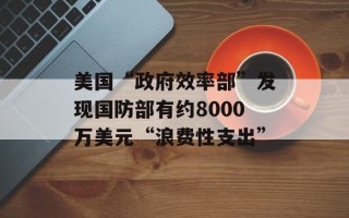 美国“政府效率部”发现国防部有约8000万美元“浪费性支出”