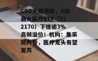 CXO大幅领跌，A股最大医疗ETF（512170）下挫逾3%高频溢价！机构：集采反内卷，医疗龙头有望复苏