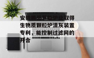 安徽腾岳节能炉业取得生物质颗粒炉清灰装置专利，能控制过滤网的开合