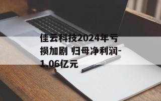 佳云科技2024年亏损加剧 归母净利润-1.06亿元
