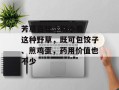 芳草百味 | 别小看这种野草，既可包饺子、煎鸡蛋，药用价值也不少