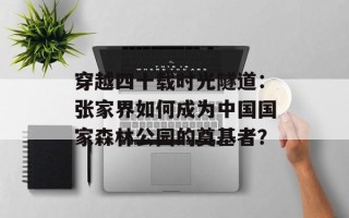 穿越四十载时光隧道：张家界如何成为中国国家森林公园的奠基者？
