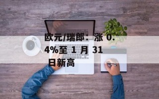欧元/瑞郎：涨 0.4%至 1 月 31 日新高