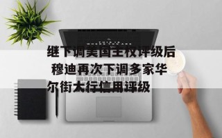 继下调美国主权评级后 穆迪再次下调多家华尔街大行信用评级